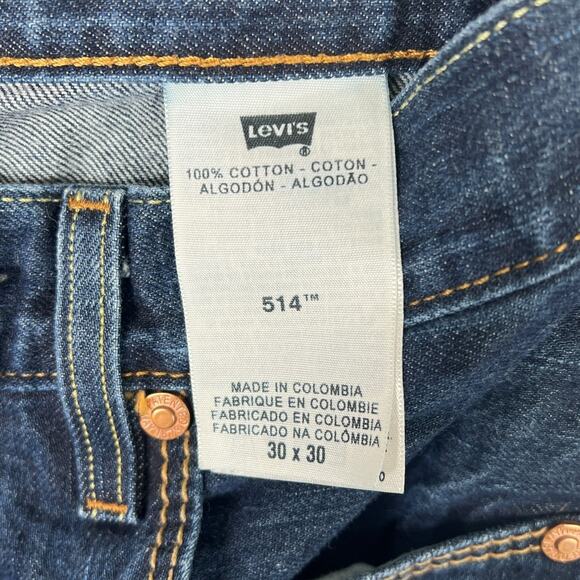 Levi’s 514 Slim Straight Potrero Jeans Coal Miner Denim Dark Wash Mens 30x30 - Picture 6 of 7